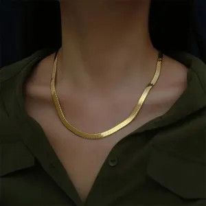 Gold Blade Chain Necklace